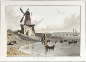 Le moulin Towns-end, Liverpool, 1814-1825 - William Daniell