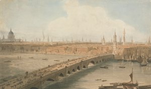 Vue du pont de Londres et de la cathédrale Saint-Paul - William Daniell