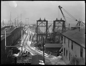 Bureaux de Montague Street de la New York Dock Company, pris du pont de la rue, Brooklyn, 17 février 1917 - William Davis Hassler