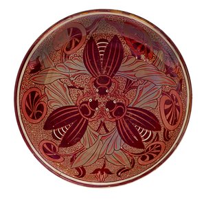Assiette à scarabée rouge lustré, 1888-1907 - William de Morgan