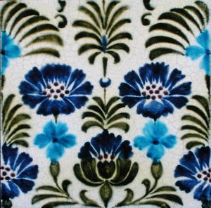 Carreau avec motif floral de style persan