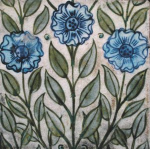 Carreau avec motif floral stylisé