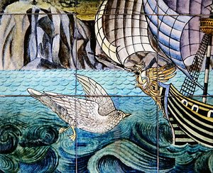 Carreaux représentant un galion - William de Morgan