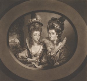 Mme Gwyn et Mme Bunbury dans les personnages des Joyeuses Commères de Windsor, 1780 - William Dickinson
