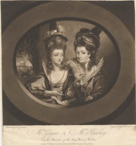 Mme Gwynne et Mme Bunbury dans les personnages des Joyeuses Commères de Windsor - William Dickinson