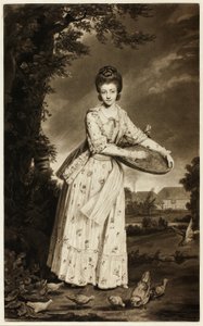 Mme Pelham nourrissant ses poules - William Dickinson