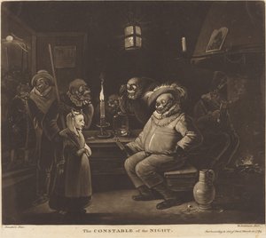 Le Connétable de la nuit - William Dickinson after Egbert van Heemskerck