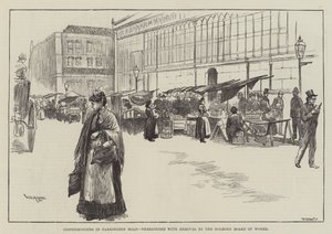 Marchands ambulants sur Farringdon Road, menacés de déplacement par le conseil de Holborn - William Douglas Almond