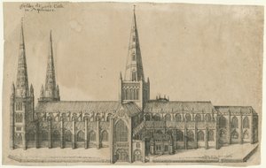 Cathédrale de Lichfield - Vue sud - William Dugdale