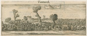 Tamworth - Panorama : gravure sur cuivre, nd [XVIIe siècle] - William Dugdale