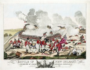 Bataille de la Nouvelle-Orléans et mort du Major Général Packenham le 8 janvier 1815, pub. 1815 - William Edward (after) West