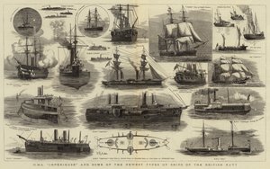 HMS Imperieuse et quelques-uns des types les plus récents des navires de la marine britannique