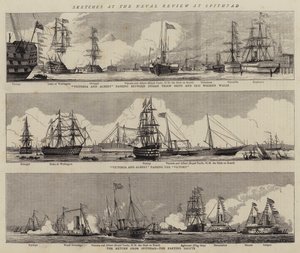 Croquis à la Revue navale à Spithead (gravure)