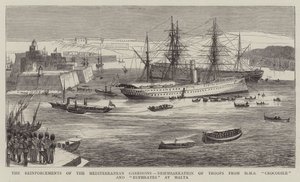 Les Renforts des Garnisons Méditerranéennes, Débarquement des Troupes du HMS Crocodile et Euphrates à Malte - William Edward Atkins