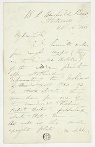 Lettre de William Edward Frost