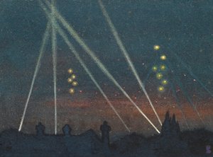 Projecteurs pendant un raid de bombardement