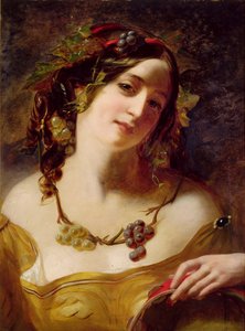 Une Bacchante (huile sur panneau) - William Etty