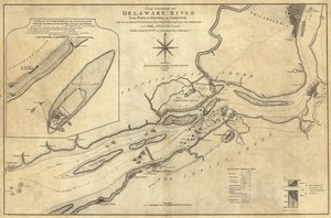 Cours de la rivière Delaware de Philadelphie à Chester - William Faden