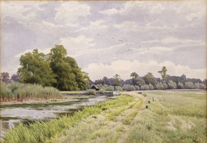 Sur la rivière Ouse, Hemingford Grey, 1904 - William Fraser Garden