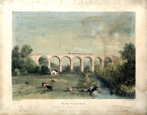 Viaduc de Nidd, chemin de fer de Leeds et Thirsk, près de Knaresborough, vers 1850