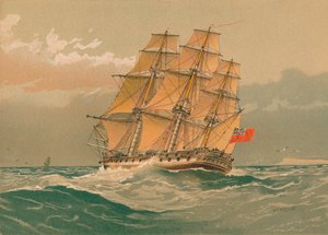 Frégate de 38 canons, vers 1770, fin 19ème-début 20ème siècle - William Frederick Mitchell