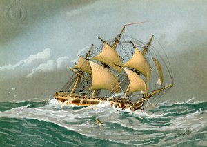 Frégate de la Royal Navy à 28 canons, c1794 c1890-c1893 - William Frederick Mitchell