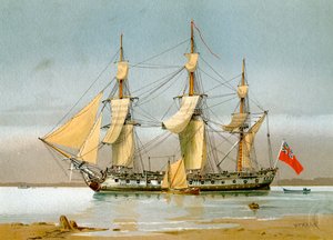 Frégate de la Royal Navy à 42 canons, vers 1780, 1890-1893 - William Frederick Mitchell