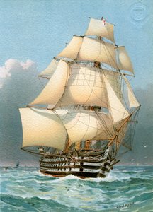 HMS Victoria, navire de guerre de la Royal Navy à 121 canons, vers 1859, vers 1890-1893