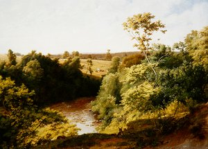 Un Warren au bord de la rivière / Sur la Greta - William Frederick Witherington