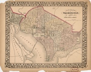 Plan de la ville de Washington - la capitale des États-Unis d