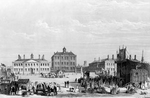 Ancien hôpital et maisons de charité de Liverpool, avec le cirque de John Cooke au premier plan, c.1826 - William Gavin Herdman