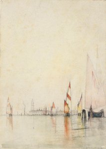 Bateaux sur la lagune, Venise - William Gedney Bunce