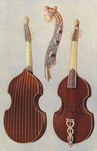 Instruments de musique : Viole de gambe (lithographie en couleur) - William Gibb