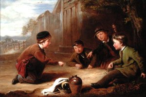 Jouer aux billes, vers 1865 - William Gill