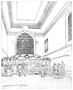 Intérieur de la chapelle Guildhall, ville de Londres, 1886 - William Griggs