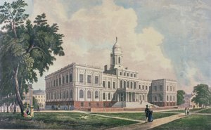 Hôtel de ville, gravé, imprimé et coloré par I. Hill, 1826 - William Guy Wall