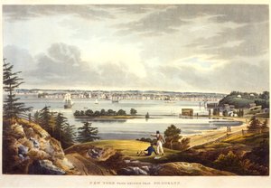 New York depuis les hauteurs près de Brooklyn, gravé par John Hill - William Guy Wall