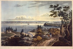 New York depuis Weehawken, gravé par John Hill - William Guy Wall
