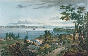 New York depuis Weehawk, gravé par I. Hill, 1820-3 - William Guy Wall