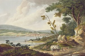 Newburg, no.14 du Hudson River Portfolio, gravé par J. Hill, 1821-25 - William Guy Wall