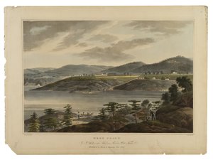 West Point, n° 16 du Port-Folio de la rivière Hudson, gravé par I. Hill