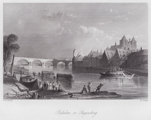 Ratisbonne ou Regensberg (gravure) - William H. Bartlett