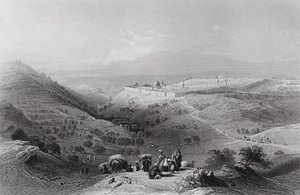 Le Mont des Oliviers et Jérusalem, du nord-est - William H. Bartlett