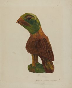 Oiseau sculpté allemand de Pennsylvanie, vers 1939 - William H Edwards