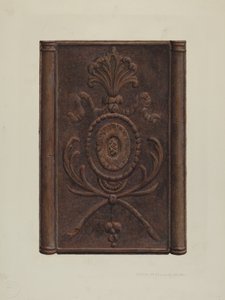 Poêle et plaque allemands de Pennsylvanie, vers 1939 - William H Edwards