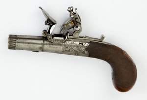 Pistolet de poche à silex avec boîte à serrure, vers 1820 - William Hale