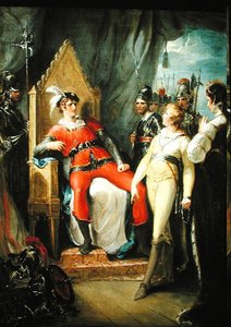 Édouard Prince de Galles et sa mère la reine Marguerite (1430-82) amenés devant le roi Édouard IV (1442-83) après la bataille de Tewkesbury