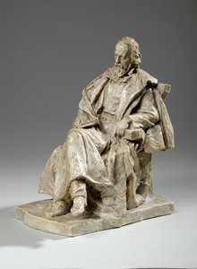 Maquette pour Alfred, Lord Tennyson assis au Trinity College, Cambridge - William Hamo Thornycroft