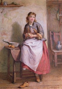 Fille épluchant des pommes de terre - William Harris Weatherhead