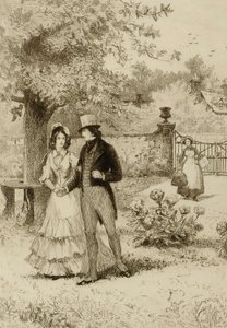 Sans titre (couple marchant dans un jardin) - William Harry Warren Bicknell